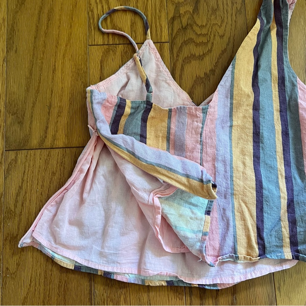 Les lis Vertical Striped Asymmetrical Women's Top crop shirt small s - Picture 9 of 9